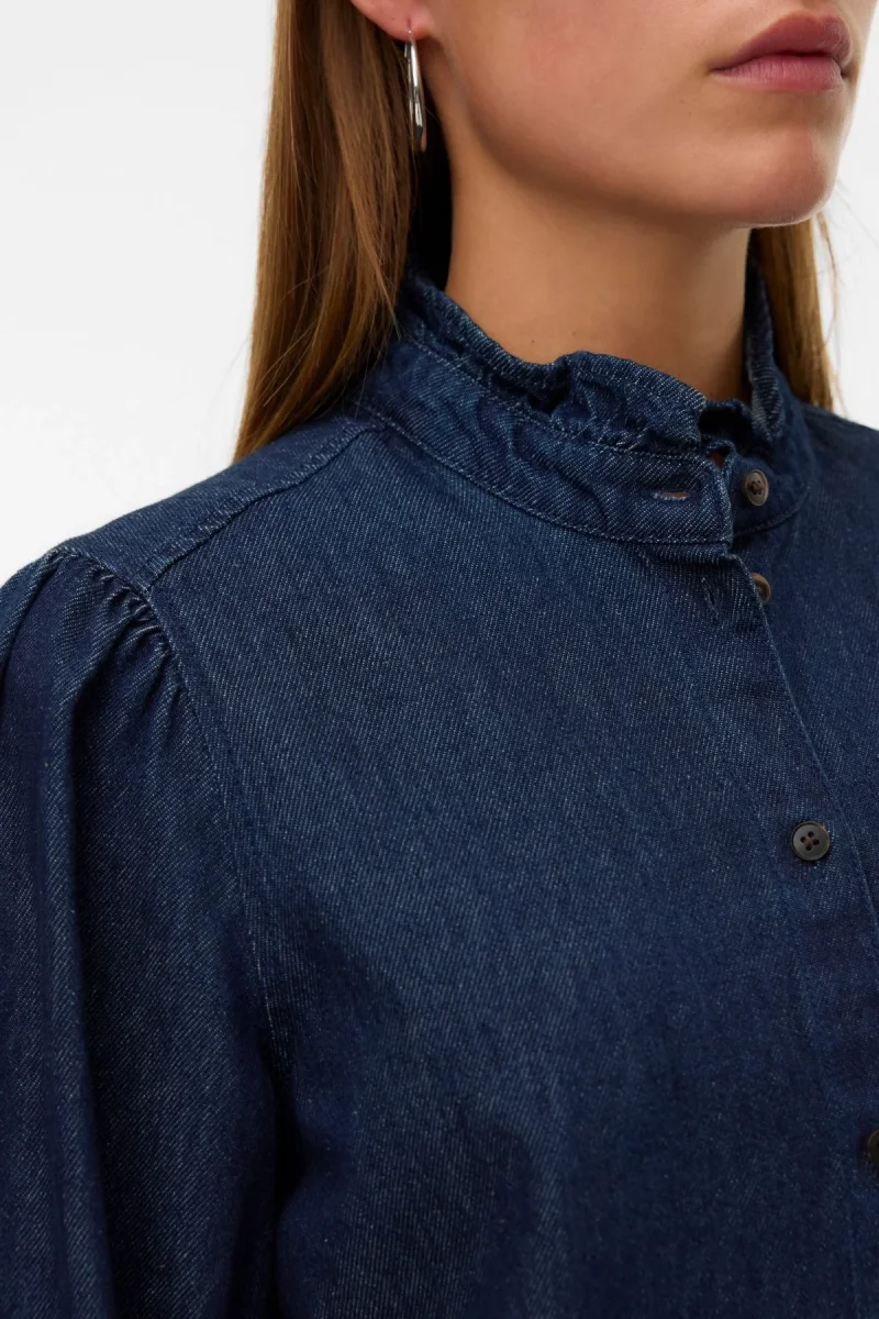 Camicia Atla Frill Dnm - Denim blu scuro - immagine 4