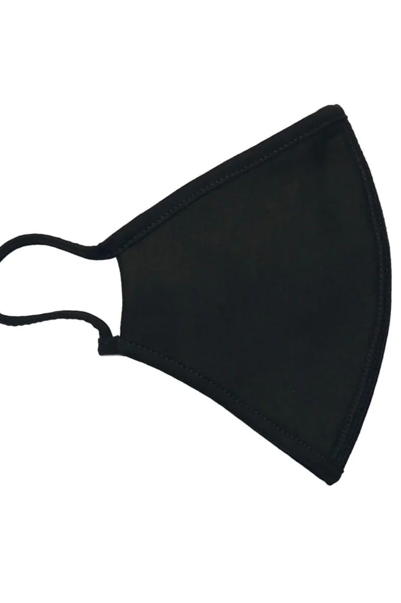 10 pezzi. Maschera in tessuto con 3 strati - nero (cotone organico) - immagine 3