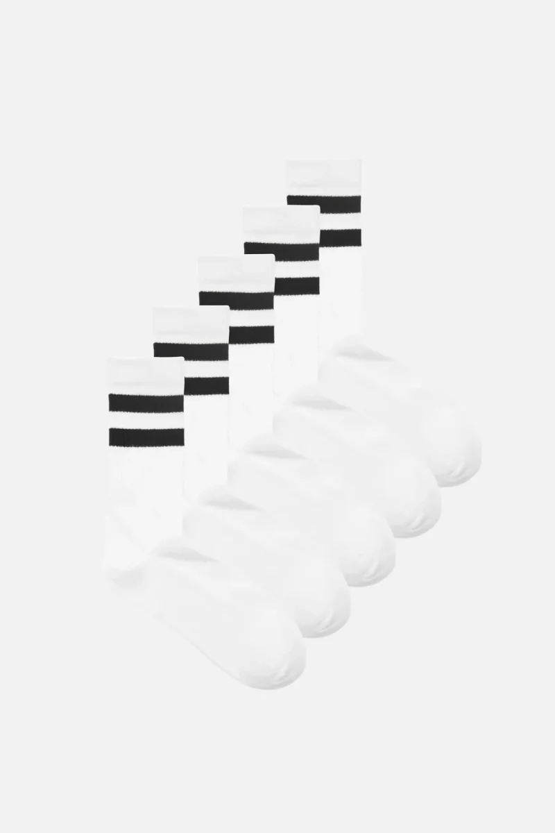 Calzini da tennis Heritage 5 pz. - Bianco/Nero - immagine 3