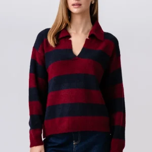 Nora Knit - Borgogna/Blu intenso