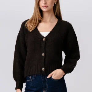 Cardigan con scollo a V - Marrone