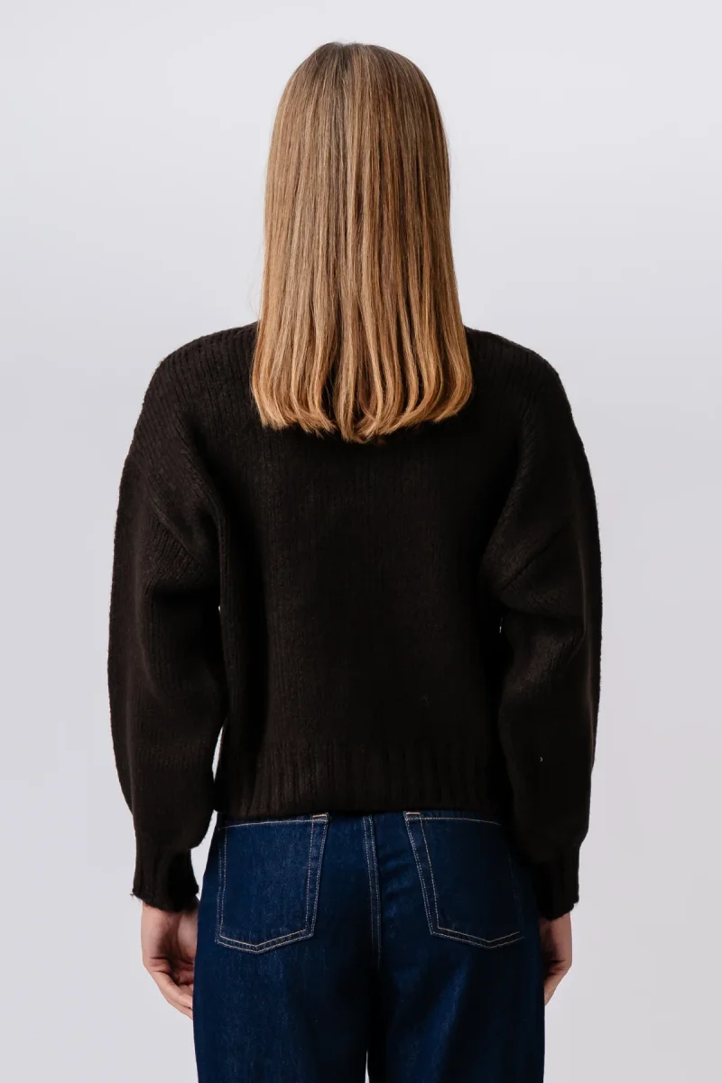 Cardigan con scollo a V - Marrone - immagine 4