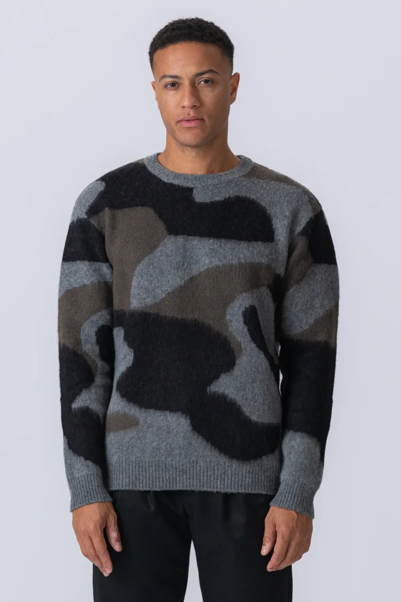 Sebastian Crew Neck Knit - Castlerock Mela