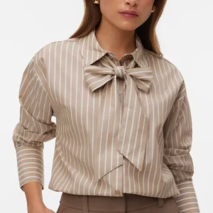 Camicia con fiocco Islunn - Visone argento Biancaneve