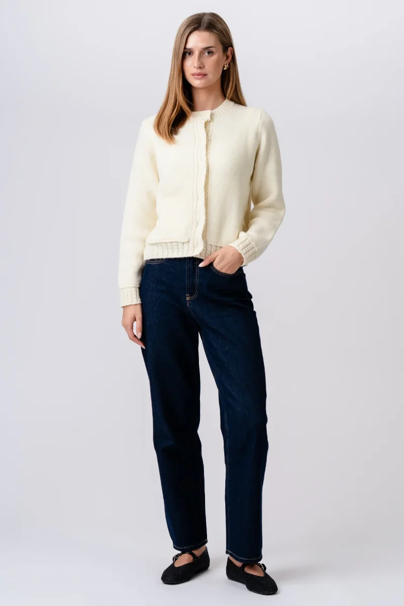 Cardigan in maglia Emilie - Beige - immagine 5