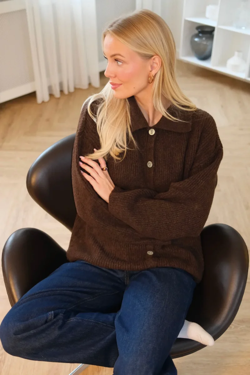 Josie Polo in maglia - Marrone - immagine 4