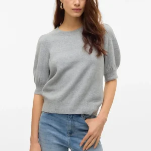 Pullover Doffy con scollo a O - Grigio chiaro melange