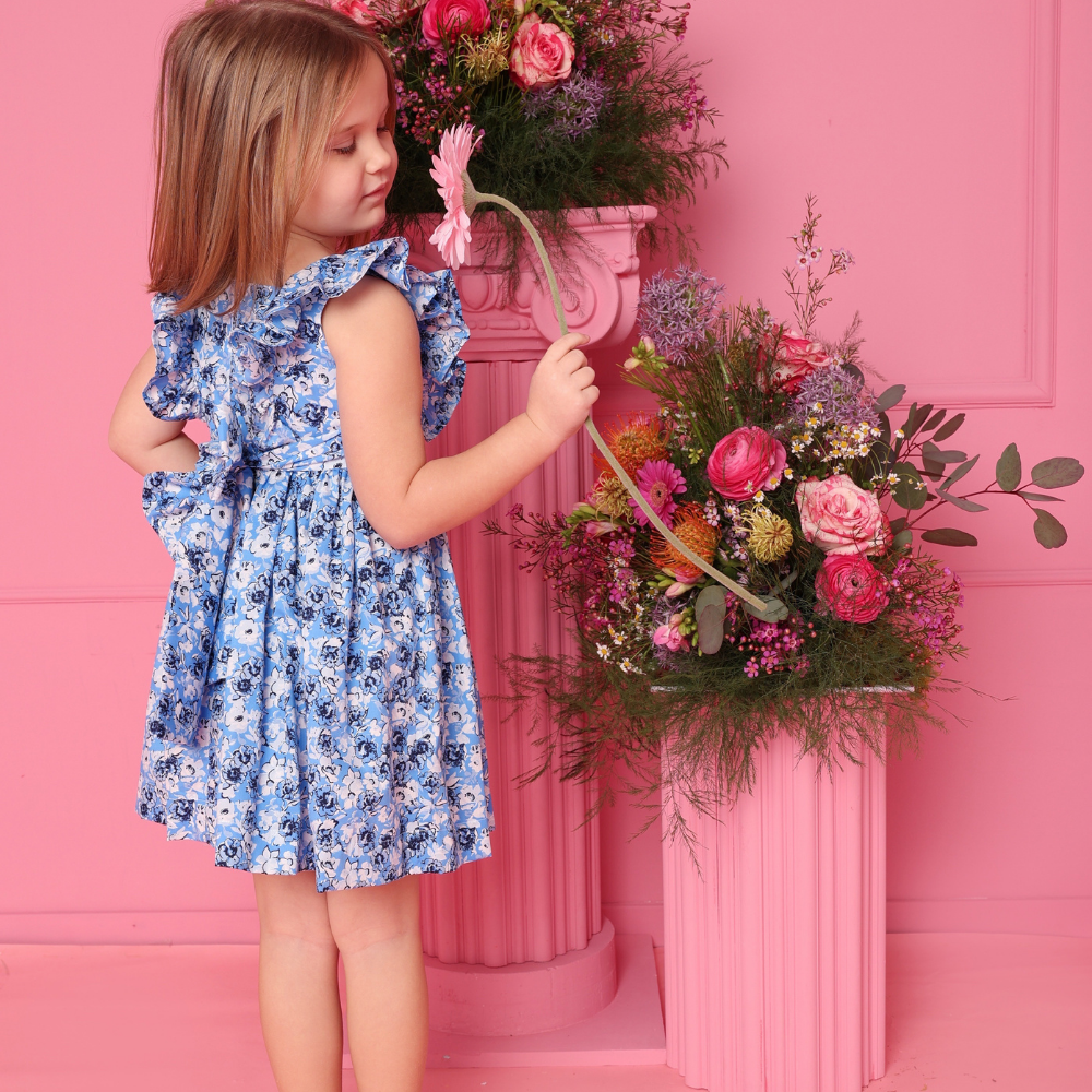 Abito Isabel azzurro a fiori - immagine 4