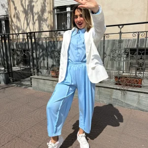 Pantaloni “Cleo” celesti