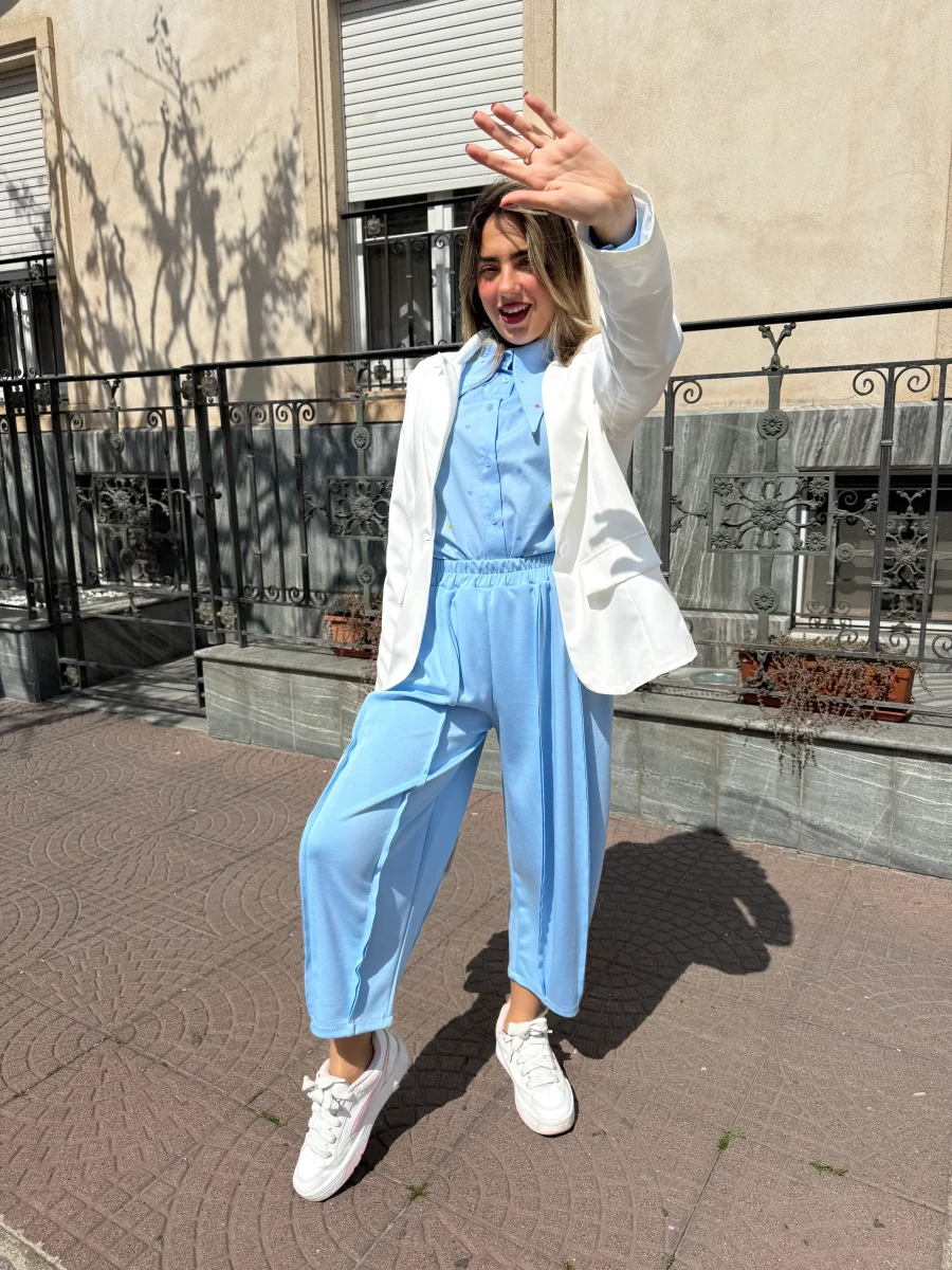 Pantaloni “Cleo” celesti