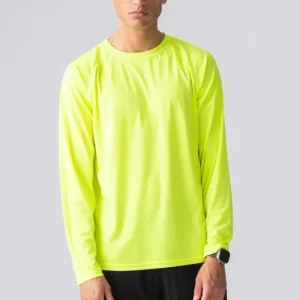 T-shirt da allenamento a maniche lunghe-Giallo neon