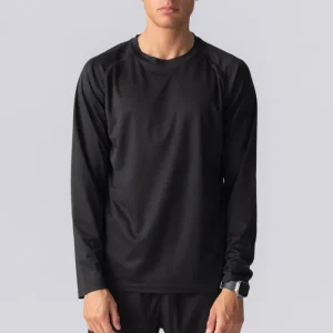 T-shirt da allenamento a maniche lunghe-nero