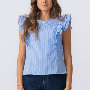 Aila Top - Little Boy Blue / White