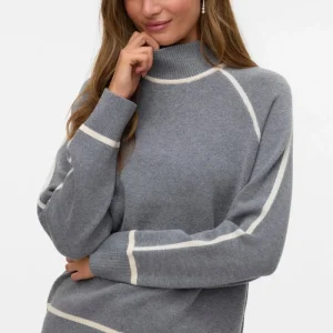 Pullover a collo alto dorato - Grigio medio con betulla