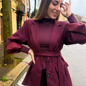 Blazer “Grace Belt” vinaccia