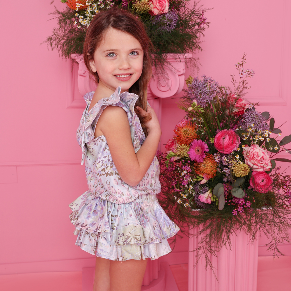 Body Anna celeste fiori lilla - immagine 6