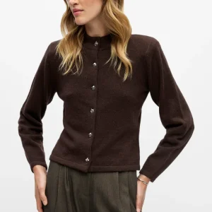 Zari Knit Cardigan - Seal Brown Melange