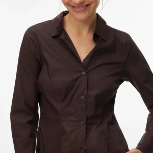 Camicia da scollo a V UMS - Plum cioccolato