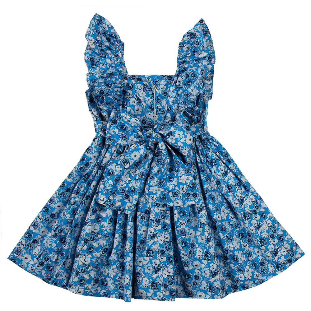 Abito Isabel azzurro a fiori - immagine 3