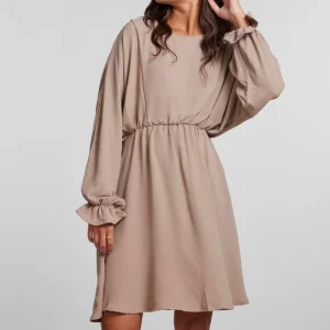 Abito a maniche lunghe floreale - marrone