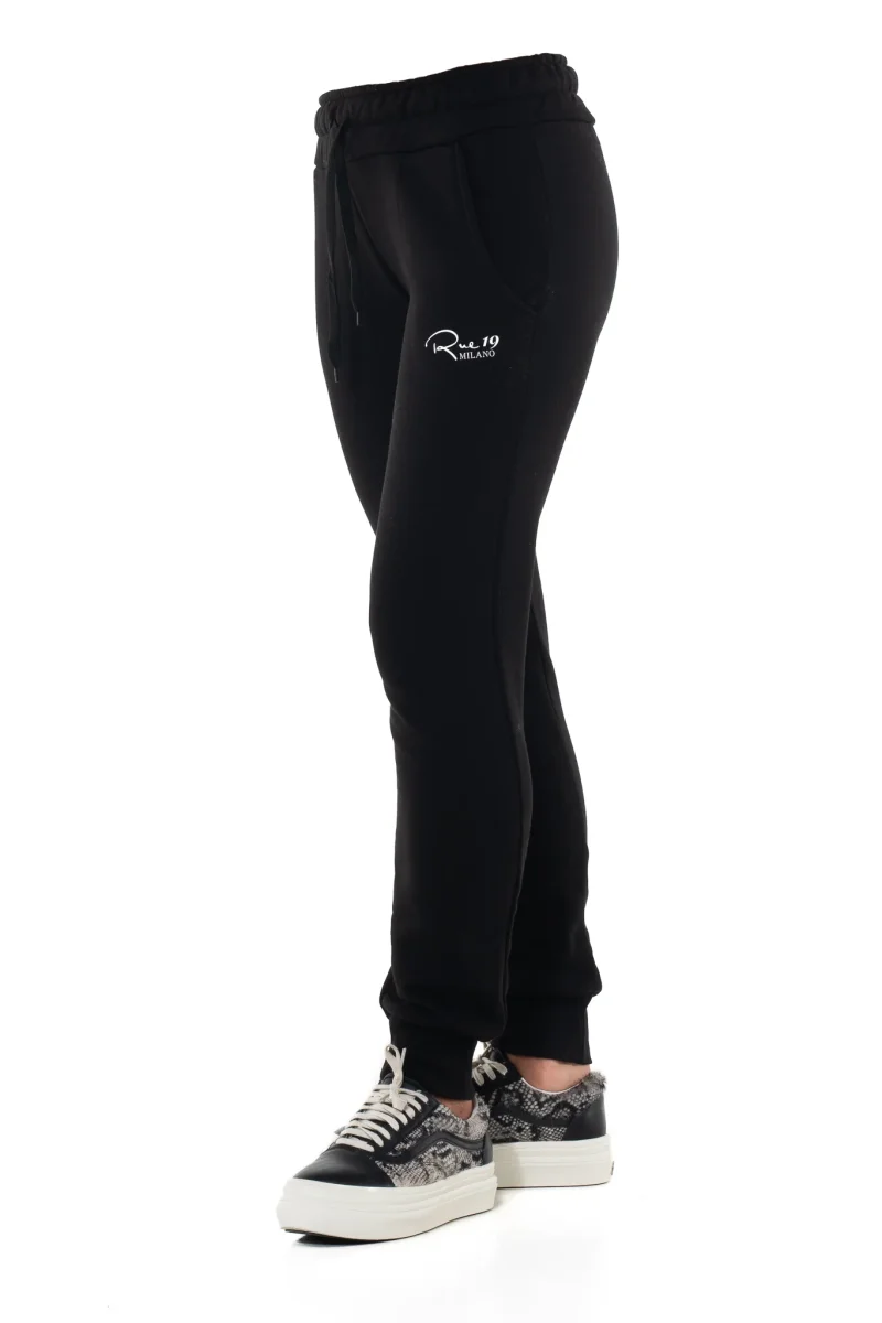 Pantalone jogger sportivo nero con logo Rue 19 milano normal fit - immagine 3