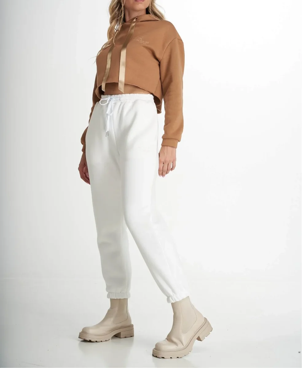 Pantalone Jogger bianco con ricamo Rue 19 Milano - immagine 3