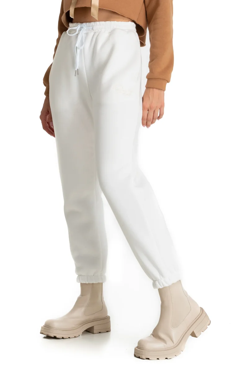 Pantalone Jogger bianco con ricamo Rue 19 Milano - immagine 8