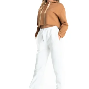 Pantalone Jogger bianco con ricamo Rue 19 Milano