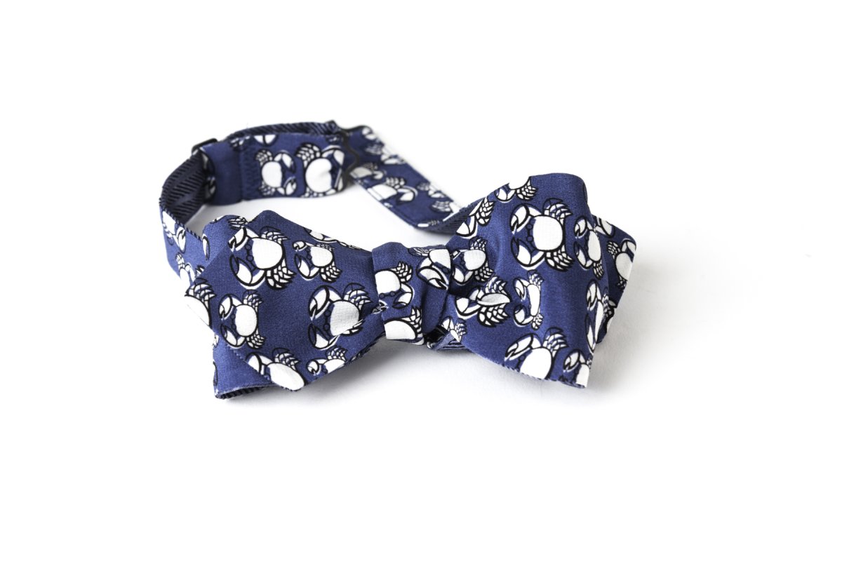 Bow Tie reversibile, blu e fantasia animalier - immagine 3