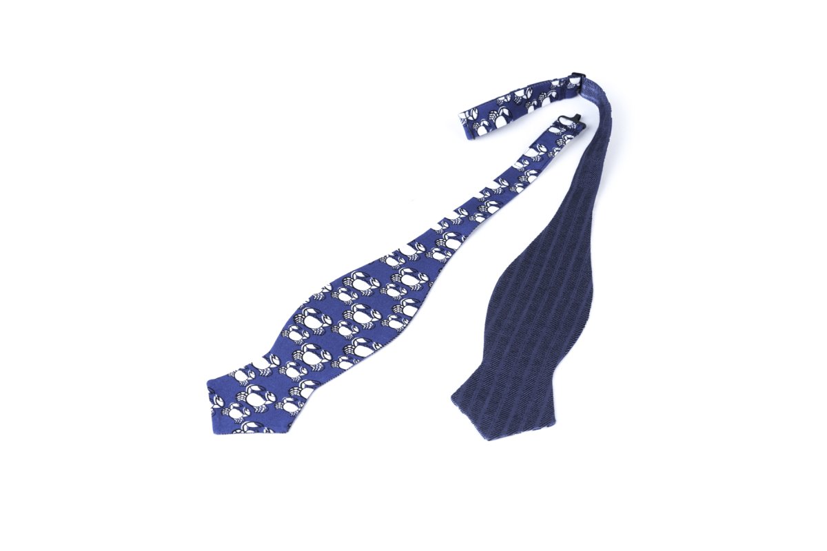 Bow Tie reversibile, blu e fantasia animalier - immagine 4