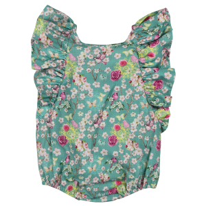 Terminato Body fiocco Anna azzurro fiori