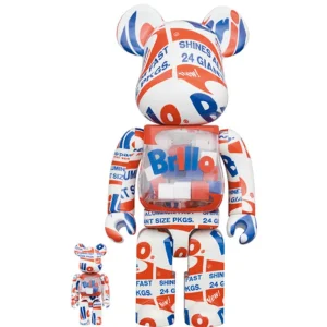 BEARBRICK 100% 400% ANDY WARHOL BRILLO 2022