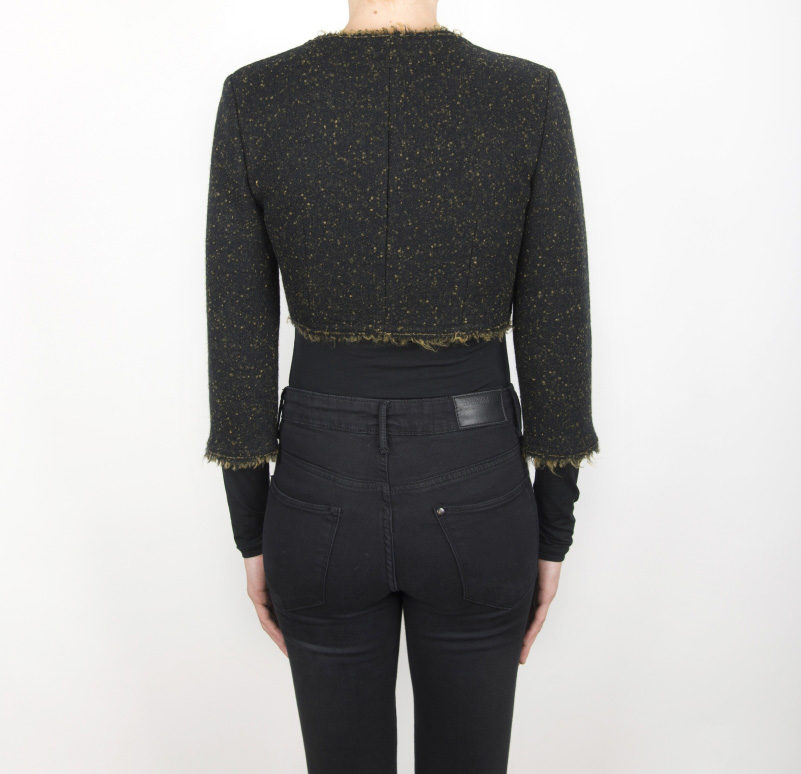 Bolerino corto nero in lana cotta - immagine 4