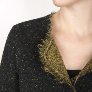 Bolerino corto nero in lana cotta