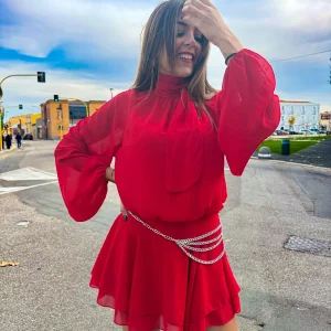 Abito “Royal Chiffon” rosso