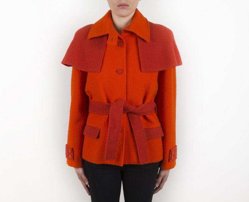 Trench corto da donna in tessuto casentino - immagine 4