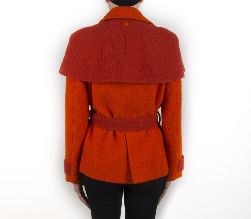 Trench corto da donna in tessuto casentino - immagine 5