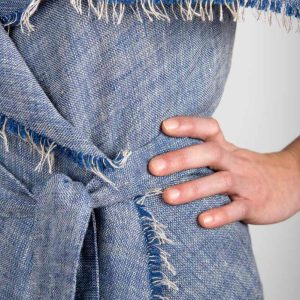 Smanicato blu da donna trasformabile in lino