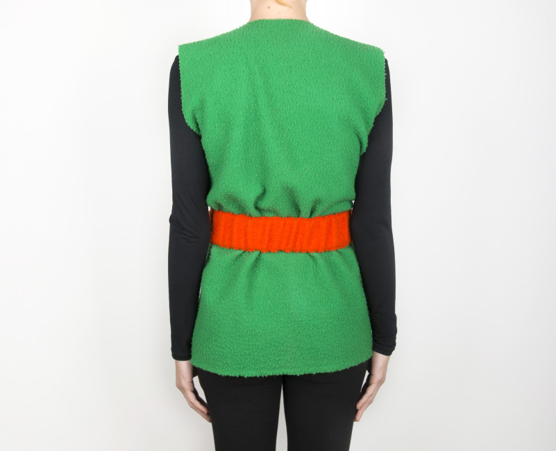 Gilet verde o arancione in panno casentino - immagine 3