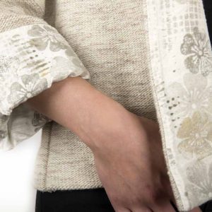 Cardigan beige in lana e seta