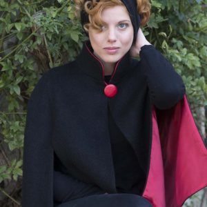 Mantelle di lana nera Orbace