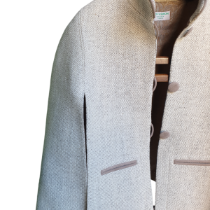 Mantella corta lane toscane con alcantara beige