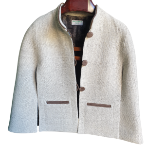 Mantella corta lane locali con alcantara marrone