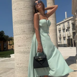 Abito “Lace up” salvia