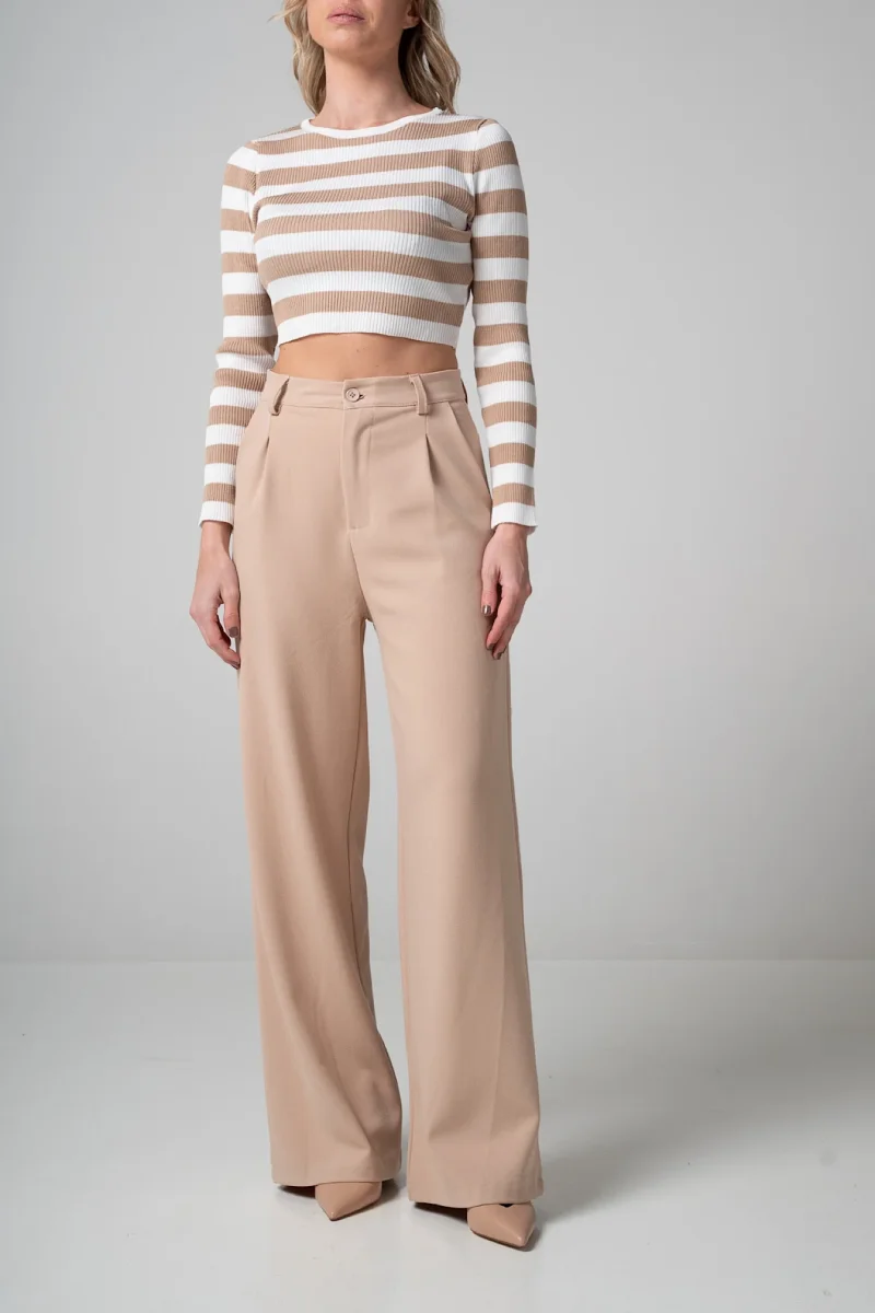 Pantalone wide leg Beige - immagine 4
