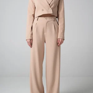 Pantalone wide leg Beige