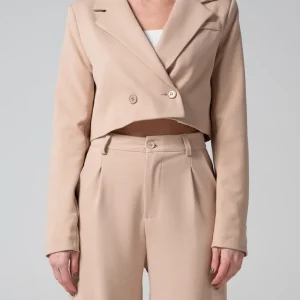 Blazer crop beige