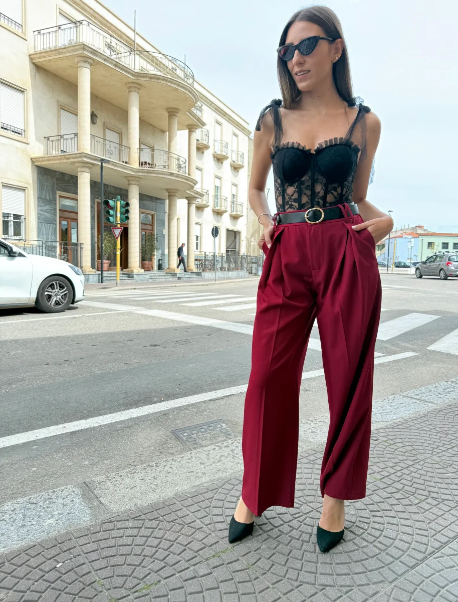 Pantaloni “Dafne” bordeaux - immagine 4