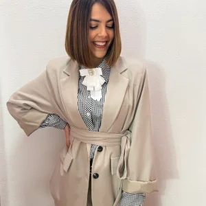 Blazer “Grace Belt” tortora