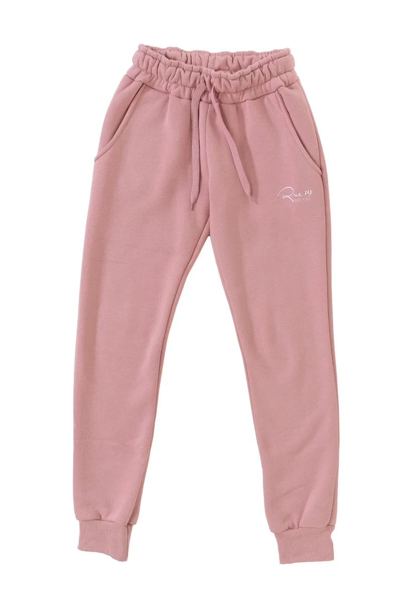 Pantalone jogger sportivo rosa normal fit con logo Rue 19 milano - immagine 2